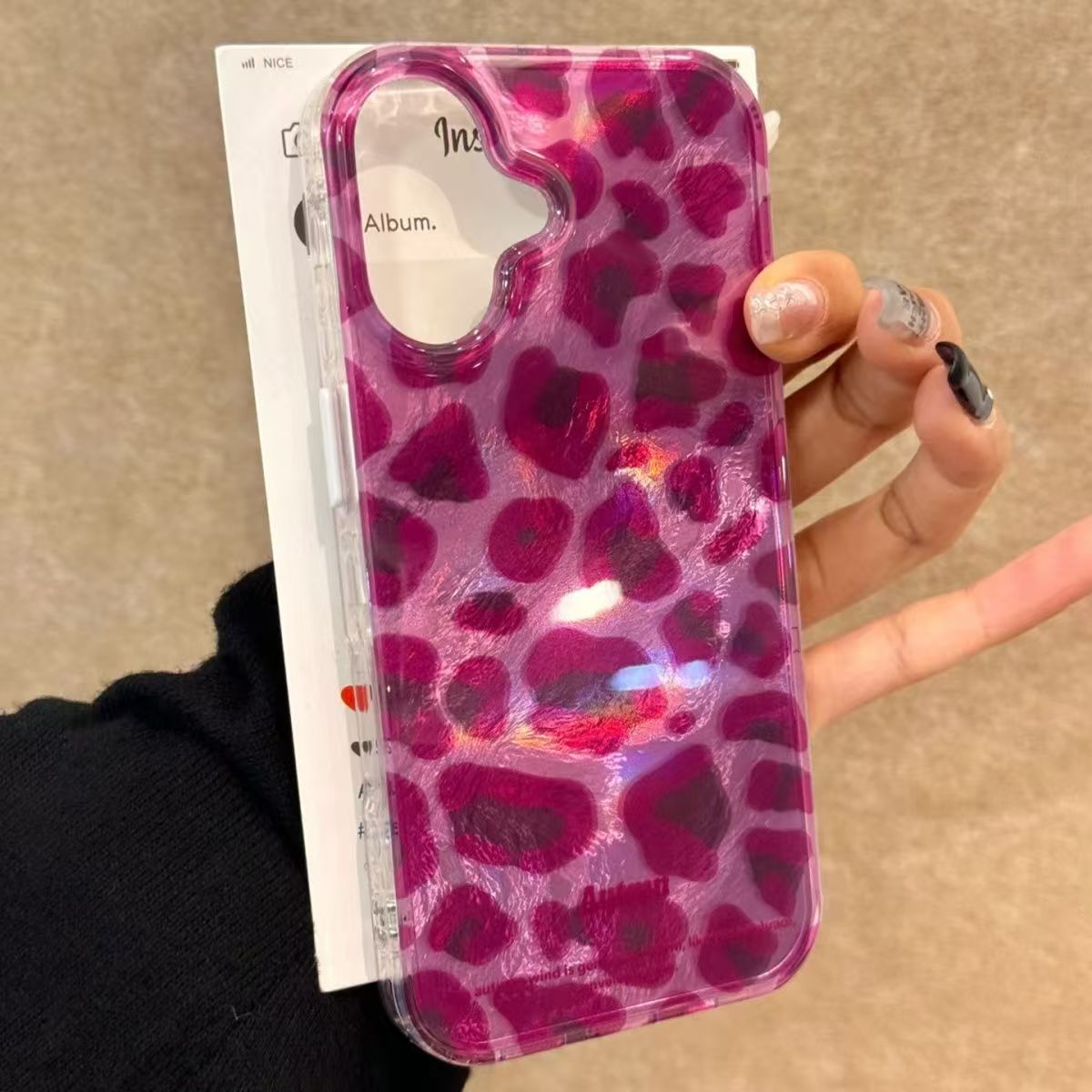 Phone Cases Purple - เคสโทรศัพท์ลายเสือดาวสีม่วงสำหรับ iPhone 15 17 14 16