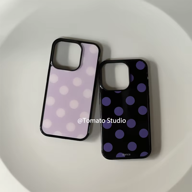 Phone Cases Purple - เคสโทรศัพท์ลายจุดสีม่วงสไตล์เกาหลี สำหรับ Samsung Galaxy S23 FE