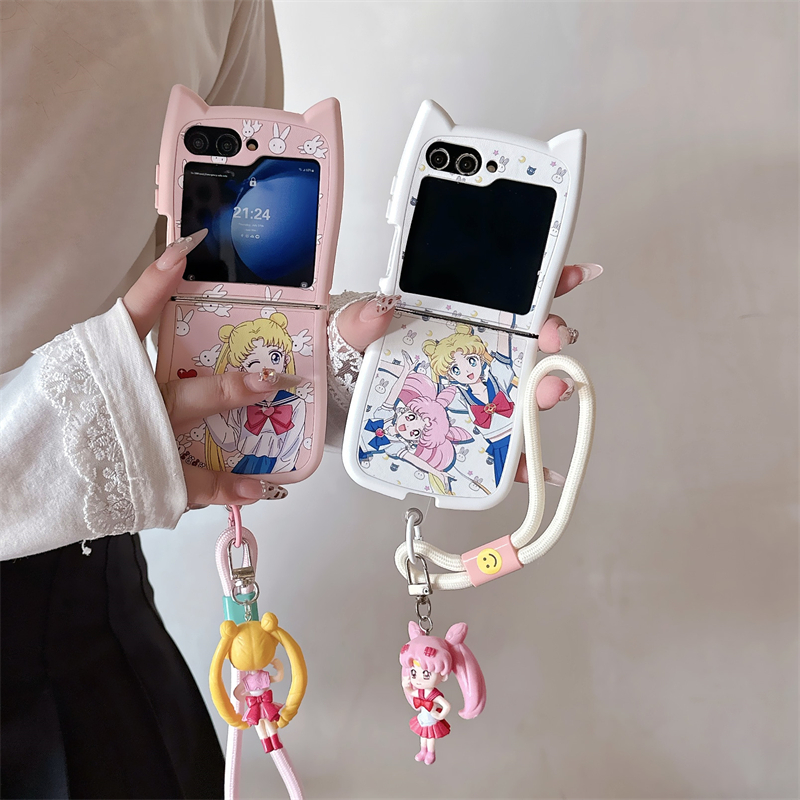 Phone Cases Z Flip 7 - เคสโทรศัพท์ลายการ์ตูนญี่ปุ่นน่ารัก Sailor Moon สำหรับ Samsung Galaxy