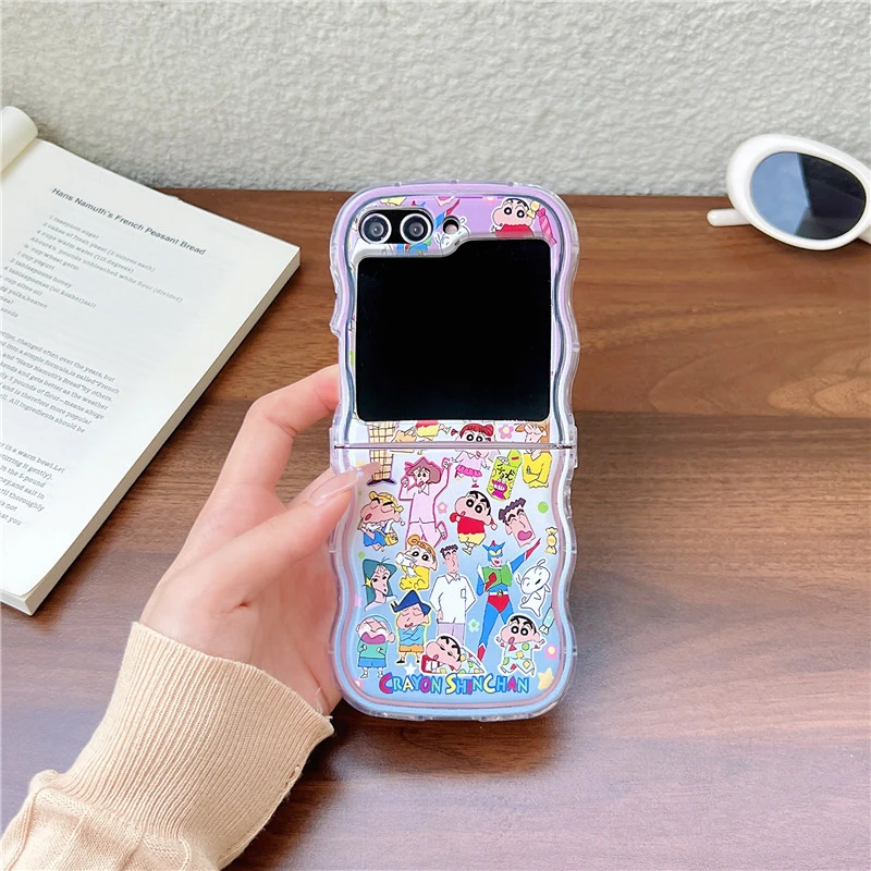 Phone Cases Z Flip 7 - เคสโทรศัพท์ลายการ์ตูนญี่ปุ่นน่ารัก ลายอนิเมะ เครยอนชินจัง สำหรับ Samsung Galaxy