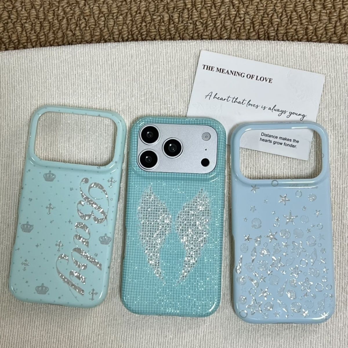 Phone Cases Korean - เคสโทรศัพท์ลายปีกนางฟ้าสีเขียวมิ้นต์สไตล์เกาหลี สำหรับ iPhone 18 17A 16