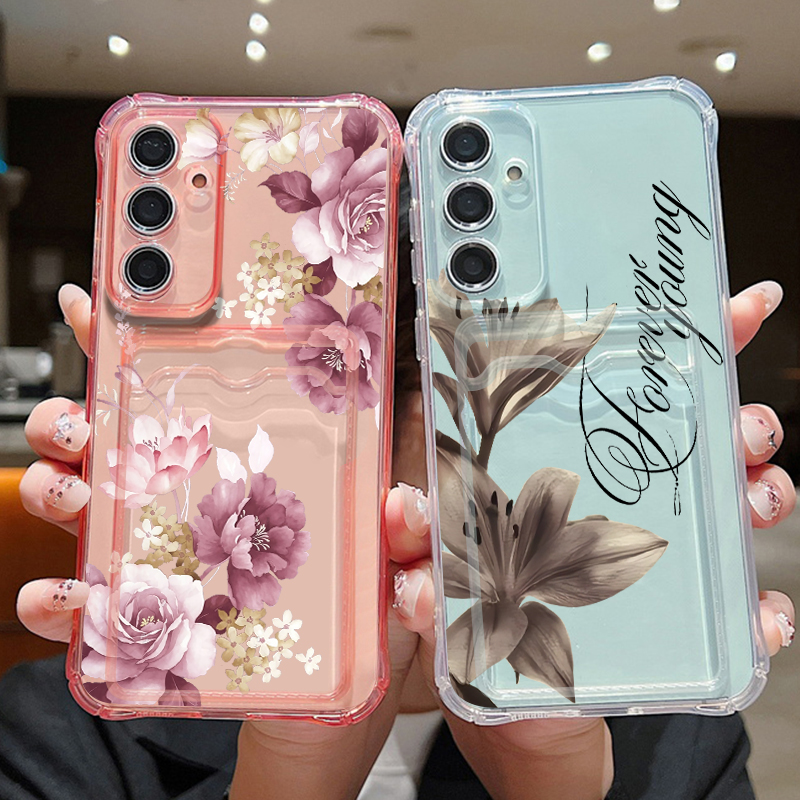 Phone Cases Purple - เคสโทรศัพท์แบบมีช่องใส่การ์ดสำหรับ Samsung Galaxy S26 S25 S24