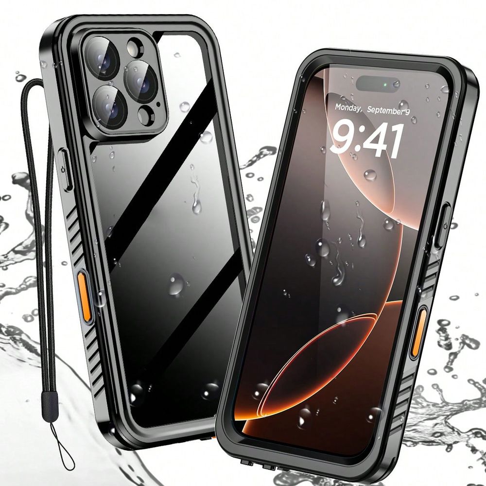 Phone Cases Heavy Duty - เคสโทรศัพท์กันน้ำสีดำ IP68 สำหรับใช้งานใต้น้ำ ป้องกันการตกกระแทกแบบเต็มตัว ทนทาน แข็งแรง