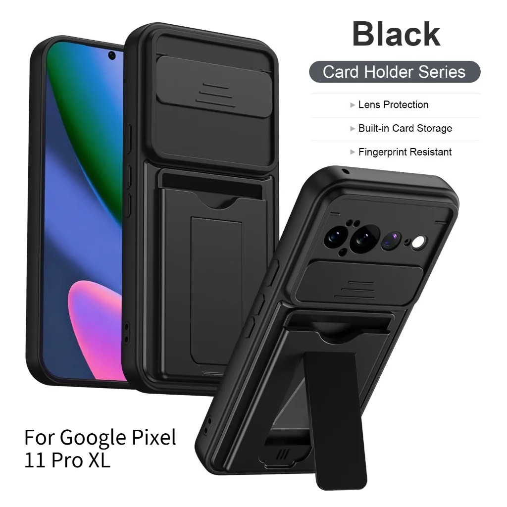 Phone Cases Heavy Duty - เคสโทรศัพท์ป้องกันเลนส์แบบรวมทุกอย่างสำหรับกูเกิล พิกเซล 11 โปร XL กันกระแทกอย่างหนักพร้อมช่องใส่การ์ดและขาตั้งฝาหลัง
