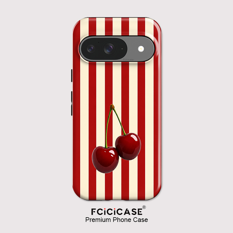 Phone Cases Google Pixel 10 Pro - เอฟซีซีเคส เชอร์รี่ ลายทางเคสโทรศัพท์สำหรับกูเกิลพิกเซล 10A 9 10