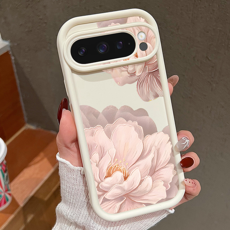 Phone Cases Google Pixel 10 Pro - ดอกไม้สีชมพูลวดลายเคสโทรศัพท์ TPU นุ่มสำหรับกูเกิลพิกเซล 10 9 8