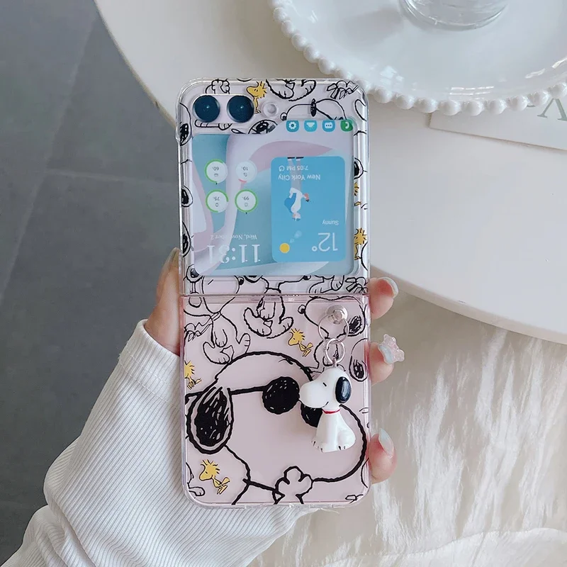 Phone Cases Z Flip 7 - น่ารักการ์ตูนสนูปปี้ ชาร์ลี บราวน์ พีนัทส์เคสโทรศัพท์โปร่งใสสำหรับซัมซุง กาแลคซี่ ซี