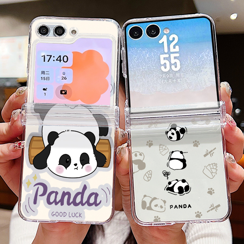 Phone Cases Z Flip 7 - เคสโทรศัพท์ลายการ์ตูนแพนด้าสำหรับ Samsung Galaxy Z Flip 8