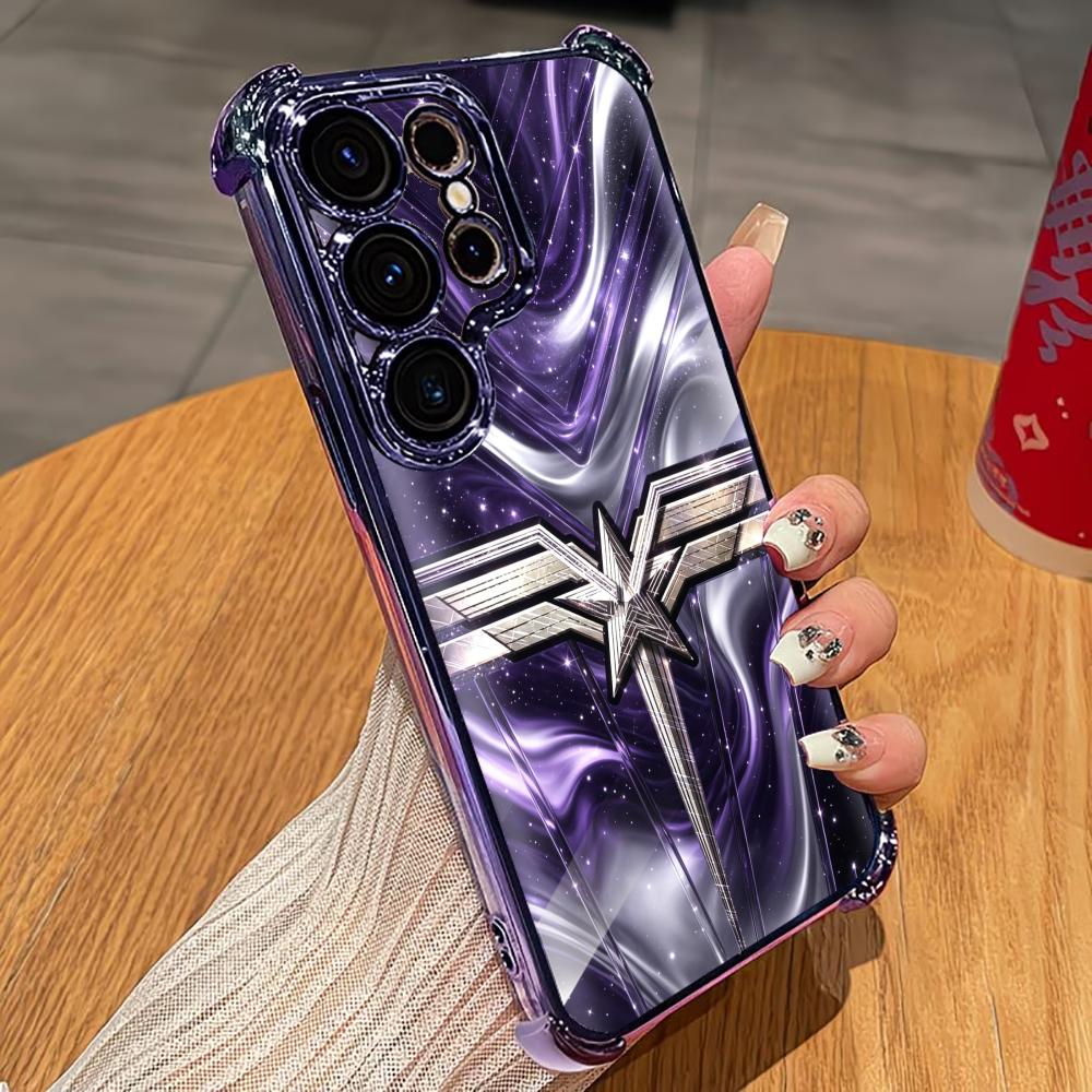Phone Cases Quad Lock - เคสโทรศัพท์ลายดาวคอสมิกสีม่วง s26 ultra case พร้อมกระจกแบบ quad