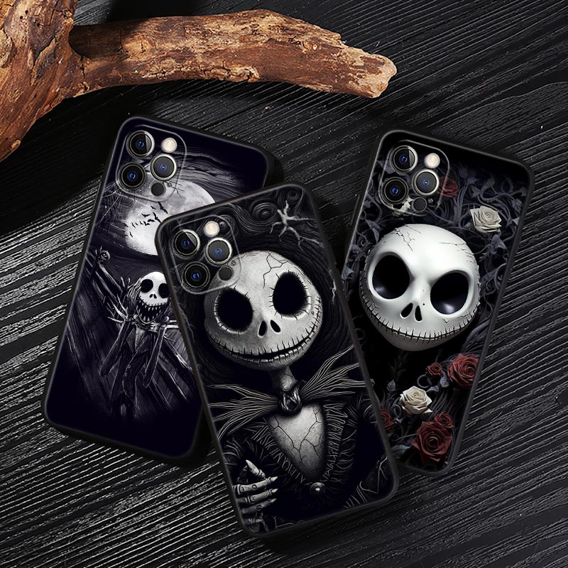 Phone Cases Disney - เคสลายแจ็ค สเกลลิงตัน สีดำ ดิสนีย์ สำหรับ iPhone