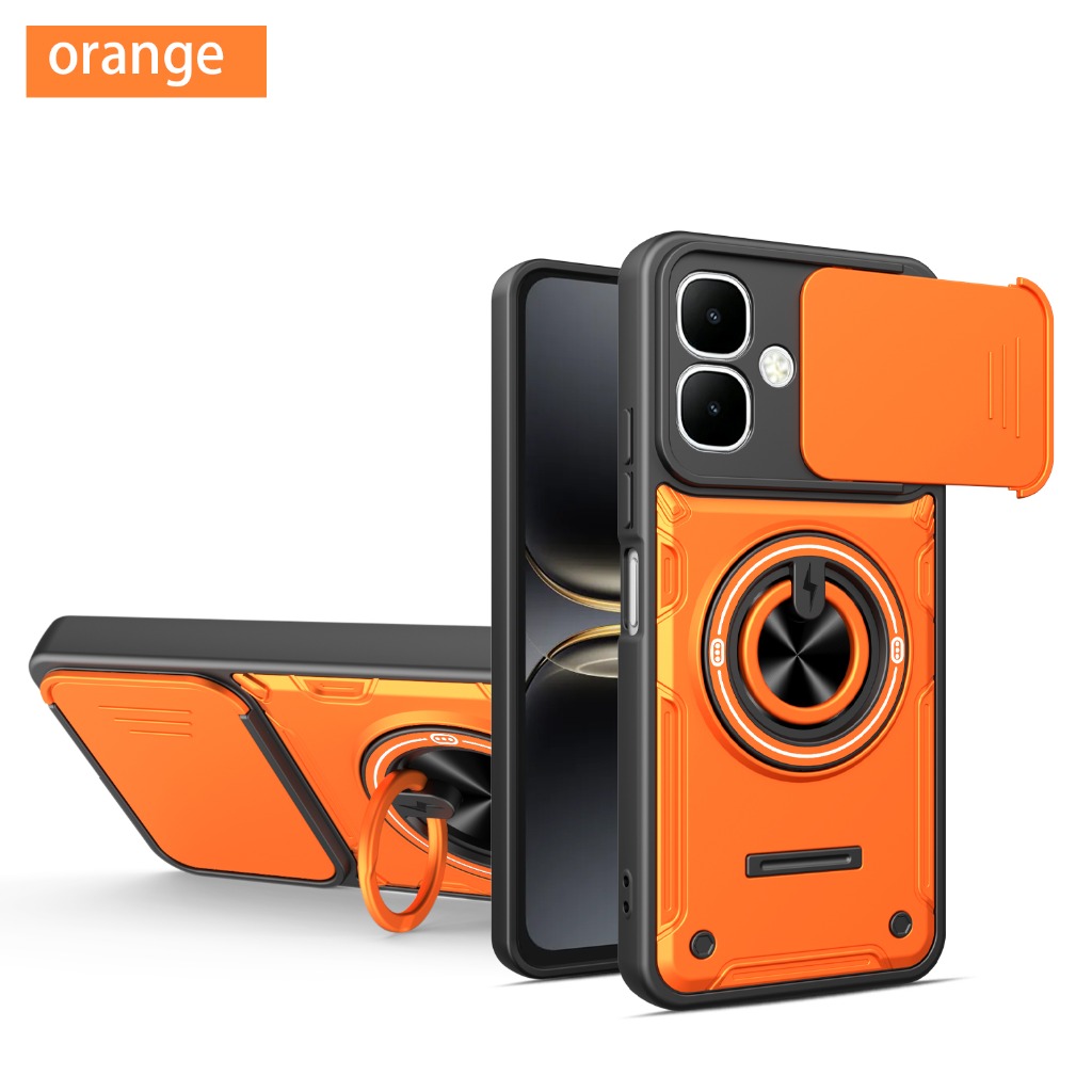 Phone Cases Heavy Duty - ตัวป้องกันเลนส์กล้องแบบเลื่อน 360 องศา ° เคสโทรศัพท์แบบมีขาตั้งสำหรับ Infinix