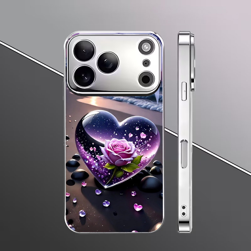 เคสโทรศัพท์สีเงินชุบไฟฟ้าลายดอ - Phone Cases Purple บทวิจารณ์และราคา