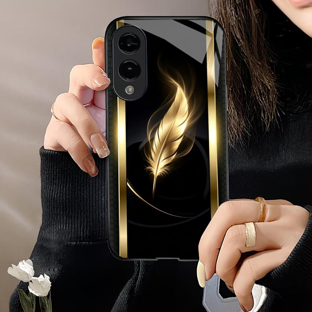 เคสโทรศัพท์ลายขนนกสีทองเงา รุ่ - Phone Cases Quad Lock บทวิจารณ์และราคา