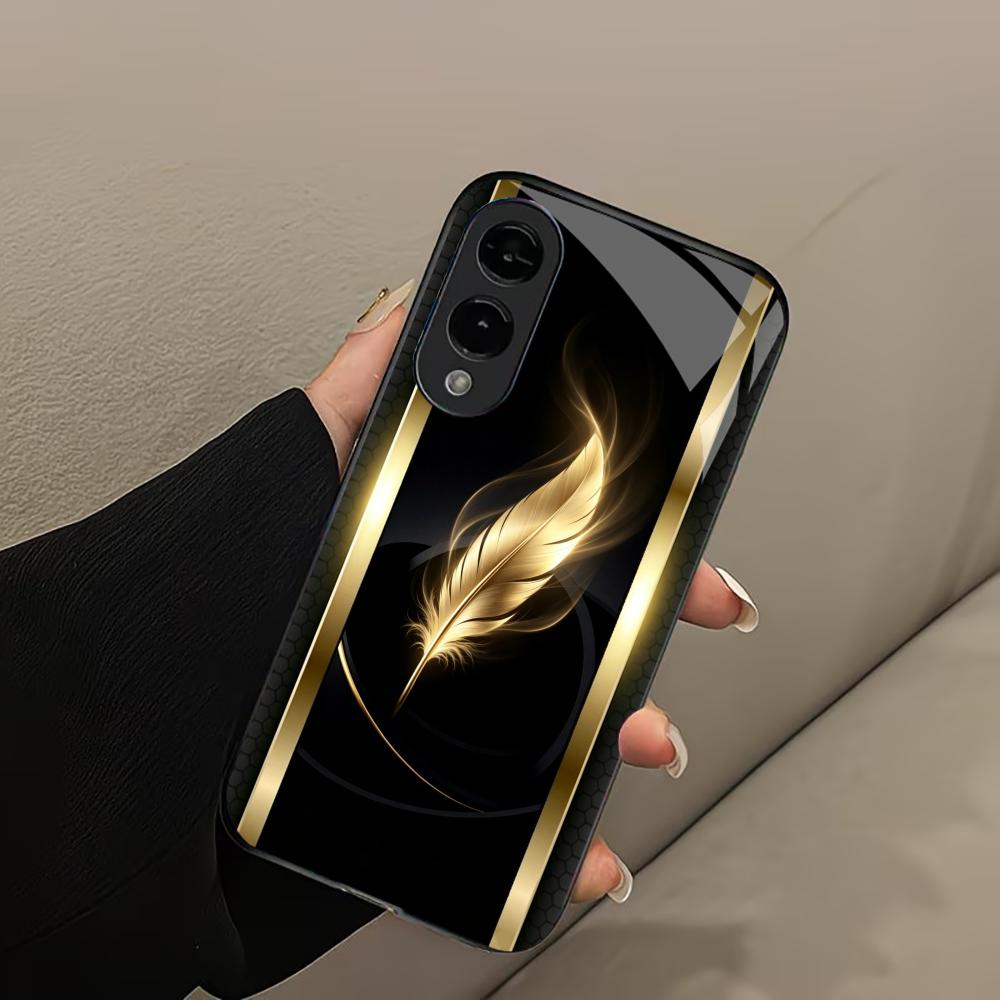เคสโทรศัพท์ลายขนนกสีทองเงา รุ่ - Phone Cases Quad Lock บทวิจารณ์และราคา