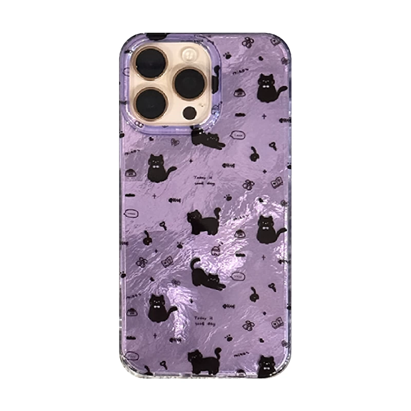 เคสโทรศัพท์ลายแมวน่ารัก ดอกไม้ - Phone Cases Purple บทวิจารณ์และราคา