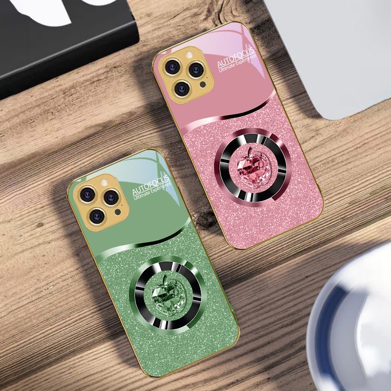 เคสโทรศัพท์กระจกนิรภัยสีทองสำห - Phone Cases Purple บทวิจารณ์และราคา