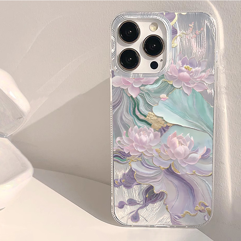 เคสโทรศัพท์ลายดอกบัวสีม่วงในฝั - Phone Cases Purple บทวิจารณ์และราคา