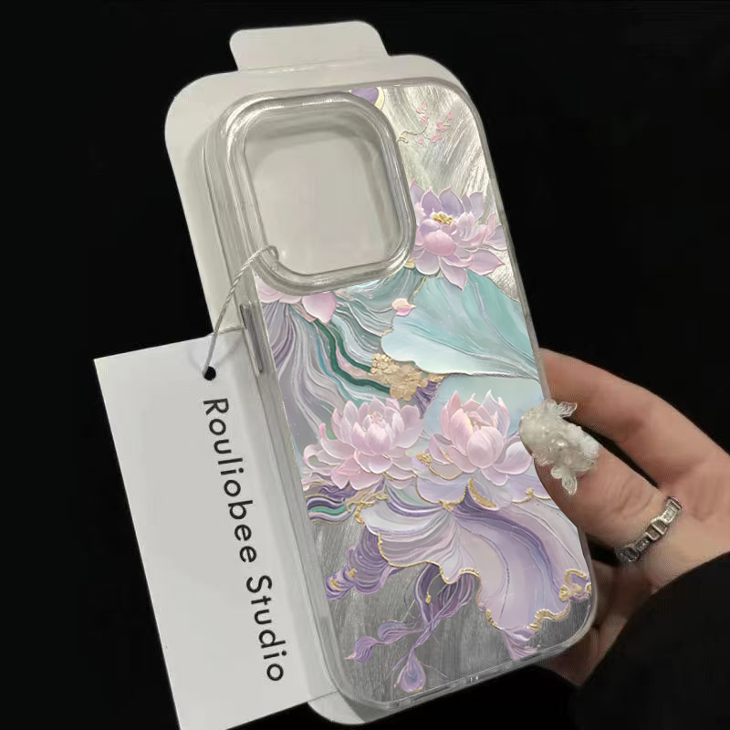 เคสโทรศัพท์ลายดอกบัวสีม่วงในฝั - Phone Cases Purple บทวิจารณ์และราคา