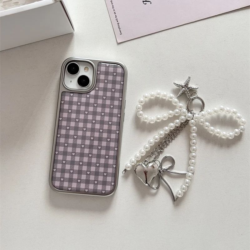 เคสโทรศัพท์ลายตารางสีชมพูม่วงร - Phone Cases Purple บทวิจารณ์และราคา