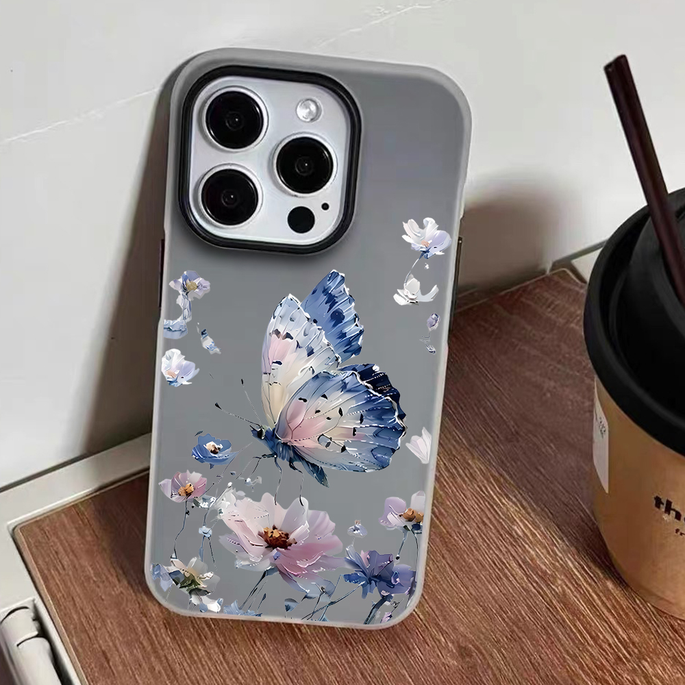 เคสโทรศัพท์ลายดอกไม้ผีเสื้อสีน - Phone Cases Purple บทวิจารณ์และราคา