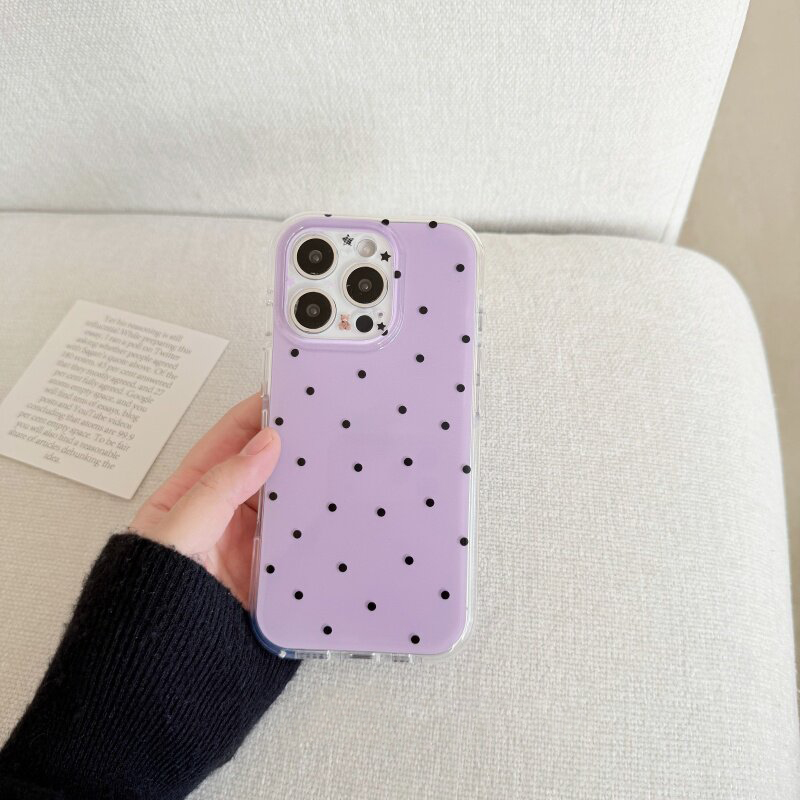 เคสโทรศัพท์ลายจุดสีขาวและสีม่ว - Phone Cases Purple บทวิจารณ์และราคา