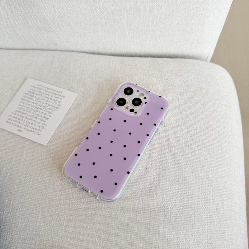 เคสโทรศัพท์ลายจุดสีขาวและสีม่ว - Phone Cases Purple บทวิจารณ์และราคา