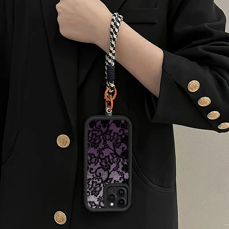 เคสโทรศัพท์แบบสายคล้องลูกไม้สี - Phone Cases Purple บทวิจารณ์และราคา