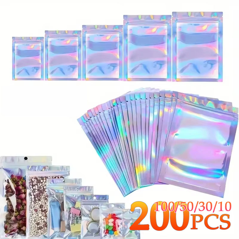 10-200PCS ถุงซิปล็อคเลเซอร์ถุง - Phone Cases Eco Friendly บทวิจารณ์และราคา