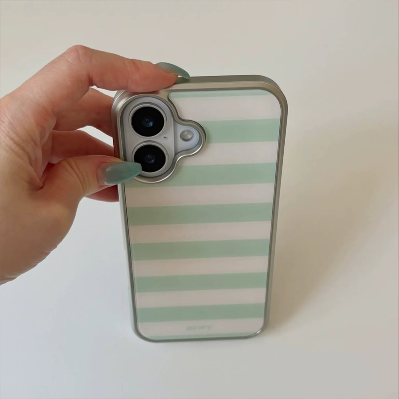 เคสโทรศัพท์ลายทางสีตัดกันสไตล์ - Phone Cases Korean บทวิจารณ์และราคา