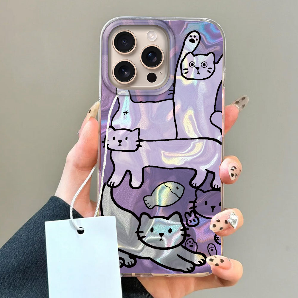 สีม่วงสายแมวปลาน้ําเคสโทรศัพท์ - Phone Cases Purple บทวิจารณ์และราคา