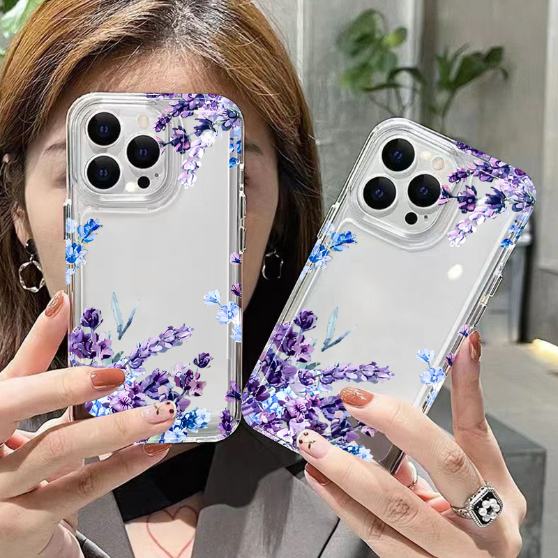 เคสโทรศัพท์ TPU นุ่มลายดอกไม้ส - Phone Cases Purple บทวิจารณ์และราคา