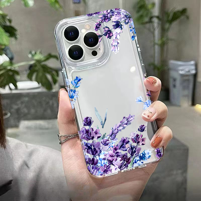 เคสโทรศัพท์ TPU นุ่มลายดอกไม้ส - Phone Cases Purple บทวิจารณ์และราคา